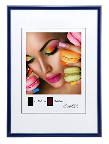 IDEAL TREND Kunststoff Bilderrahmen Glas Modern Wanddeko Collage Poster Bilder Foto Rahmen: Farbe: Blau | Format: 40x60