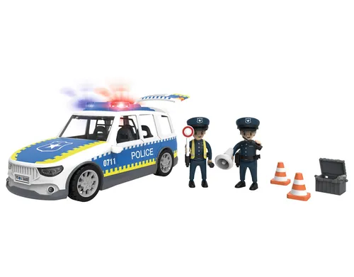 Playtive Go Set Medium mit Licht- und Soundeffekten Polizei-Wagen Kinder Spiel