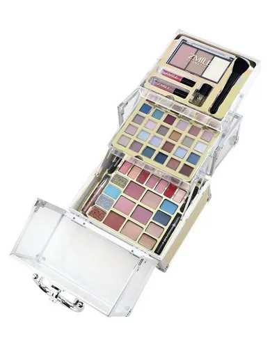 ZMILE COSMETICS Glam transparenter Kosmetikkoffer - Make-up Set für unterwegs, enthält vegane Schminke und ist ideal als Geschenk für jeden Anlass, praktisch für Reisen und Urlaub.
