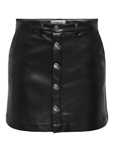 ONLY Damen Onlamazing-Liora Hw Faux Leat Skirt PNT Rock, Schwarz, Größe 34 - Stylischer Rock aus Kunstleder von ONLY, perfekt für trendbewusste Damen, die einen modernen Look suchen.