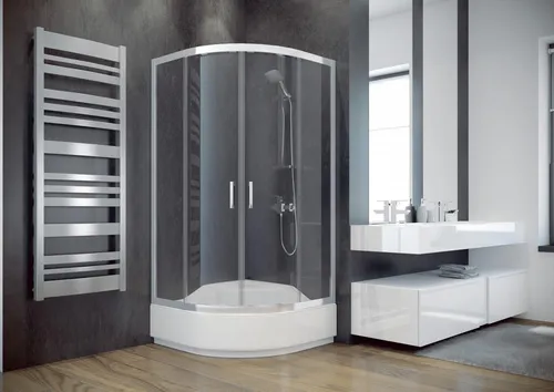 Duschkabine Viertelkreis Eckdusche - Duschabtrennung aus hochwertigem Glas, ideal für platzsparende Bäder mit eleganter Optik und einfacher Montage.