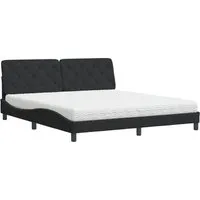 Bett mit Matratze Schwarz 180x200 cm Samt - Elegantes Bett mit 3-Schichten-Schaumstoffmatratze für optimalen Komfort und Unterstützung. Ideal für erholsamen Schlaf und modernes Schlafzimmerdesign.