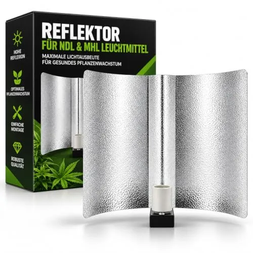 Weedness XL Grow Reflektor Lampe 55x60 cm für NDL & MHL in silber von Weedness