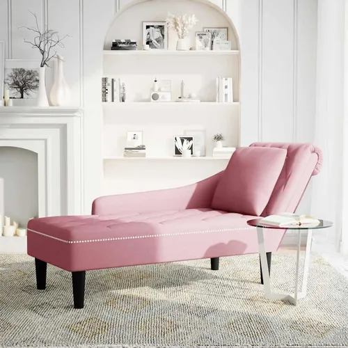 vidaXL Chaiselongue in Rosa Samt von vidaXL