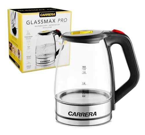 CARRERA Glas Wasserkocher 1,7L [B-WARE] automatische Abschaltung – 2200W