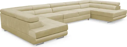 Ecksofa MIAMI U XXL mit Schlaffunktion - Sofa mit zwei Bettkästen, ideal für gemütliche Wohnzimmer und flexible Schlafmöglichkeiten. Der abriebfeste Monolith-Stoff ist pflegeleicht und sorgt für eleganten Komfort.