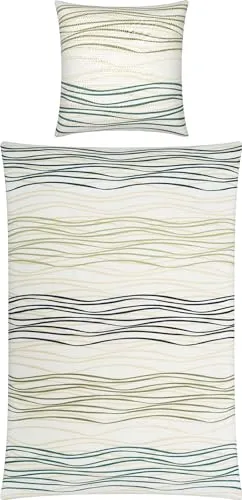 REDBEST Bettwäsche Seersucker grün-Petrol Größe 1x 135x200 cm + 1x 80x80 cm