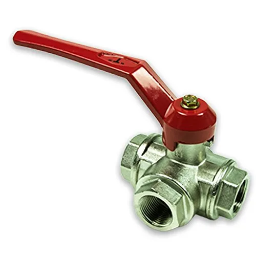 Messing 3-Wege Kugelhahn 1 1/4'' (DN 32) mit T Bohrung