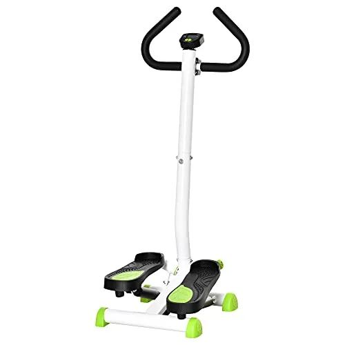 HOMCOM Stepper Steppmaschine für Zuhause - Stepper für effektives Training zu Hause, robust aus Stahl und ABS, max. Benutzergewicht 100 kg, kompakte Maße 55cm x 44cm x 108cm.