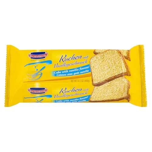 KuchenMeister Kuchen mit Vanille Geschmack 400g | Der Klassiker | saftig lockerer Vanillekuchen | perfekter Genussmoment | (1 x 400g)