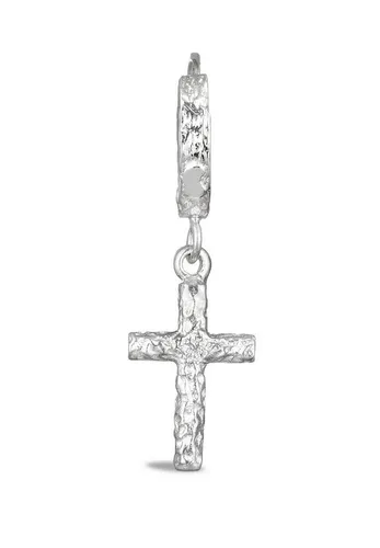 Kuzzoi Paar Creolen Creole Kreuz 925 Sterling Silber