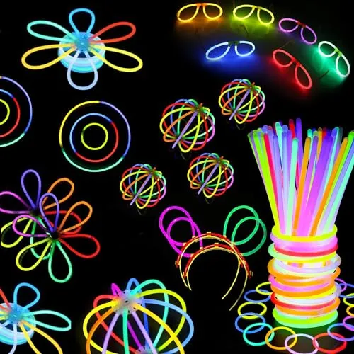 Carehabi 50er Set Leuchtstäbe für Partys - Neonlicht für Hochzeiten - Leuchtende Spielzeuge für Partydekoration und Festival Schwarzlichtdekoration