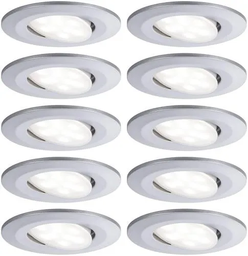 Paulmann LED-Bad-Einbauleuchte 10er Set 60W Chrom (matt) in braun von Paulmann