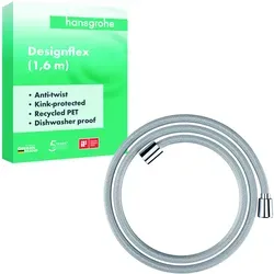 hansgrohe Designflex Textilbrauseschlauch 160 cm - Sanitärinstallation mit hochwertigem Textilschlauch, knickgeschützt und wasserfest – ideal für ein angenehmes Duscherlebnis.