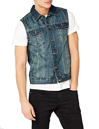 Urban Classics Herren Denim Vest TB 514 Regular Fit - Light Blue - Herren-Weste aus robustem Jeans-Stoff, ideal für Streetwear und Festivals. Verfügbar in mehreren Farben und Größen, bietet sie Stil und Funktionalität.
