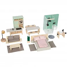 small foot Puppenhausmöbel-Set Natur 302709 von small foot