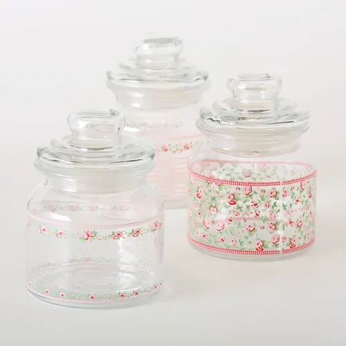 Vorratdose mit Deckel Glas Keksdose Bonboniere mit Blütendekor H15 cm Stückpreis