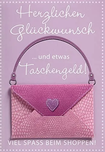 Perleberg Allgemeine Geldkarte - Lifestyle Collection - Karte für Geldgeschenk mit Shoppen-Motiv & Geld-Kuvert - Geldkarten mit passendem Umschlag - Geschenkkarte in 11,6 x 16,6 cm