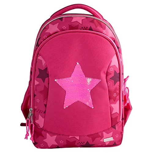 Depesche 10722 Schulrucksack, TOPModel Stern, pink - Schulranzen mit gepolstertem Rücken und Schultergurten, ideal für Schule und Freizeit. Reflektierende Elemente sorgen für Sicherheit im Dunkeln.