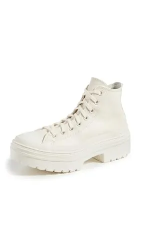 CONVERSE Damen Chuck Taylor All Star Lugged Heel Leather Platform Sneaker - Weiß, 39.5 EU - Damen-Sneaker mit strapazierfähigem Canvas-Obermaterial und OrthoLite-Dämpfung für optimalen Komfort, ideal für trendbewusste Looks.