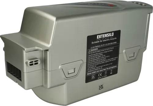 EXTENSILO Akku Ersatz für NKY337B2, NKY374B02, NKY376B2 für E-Bike (23,2 Ah, 25,2 V) - Silber - E-Bike-Akku mit 23,2 Ah Kapazität und intelligenter Ladestandsanzeige. Ideal für lange Fahrten und hohe Leistungsanforderungen, kompatibel mit vielen Modellen.