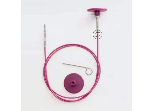 KnitPro Rundstricknadeln Seil für Nadelspitzen 126 cm 150 cm lila 360°