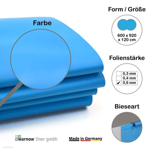 Premium Poolfolie für Achtformpool 920 cm x 600 cm