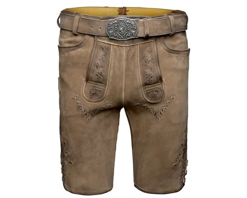 Maddox Trachtenlederhose Hopfensee Herren - Bayerische Lederhose für das Oktoberfest, aus 100% strapazierfähigem Leder, ideal für festliche Anlässe und Freizeit.