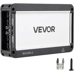 VEVOR Autoverstärker 4-Kanal, Endstufe Klasse D Überbrückbar, Max. 4 x 420 W an 4 Ohm / 4 x 600 W an 2 Ohm, Hochleistungsverstärker für SUVs Pickups Geländewagen Mehrkanal-Audioverstärker
