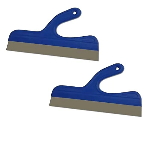 DEWEPRO 2er Set Breitspachtel 335x35 Mm – Flächenspachtel Mit Gebogenem Kunststoffgriff Und Rostfreier Edelstahlklinge – Malerspachtel Für Fugen, Feinarbeiten Und Präzise Spachtelarbeiten