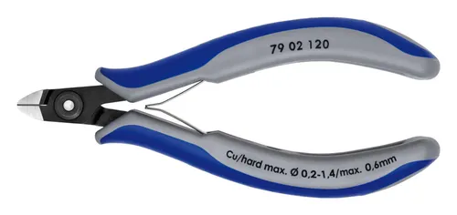 Knipex Präzisions Seitenschneider 120 mm Nr.7902 - 79 02 120 - Zangen mit präziser Schneide für feine Arbeiten, ideal für Modellbau und Elektronik