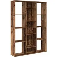 vidaXL Raumteiler/Bücherregal Altholz-Optik 100x24x140cm - Paravants & Raumteiler – Elegantes Design mit 13 Fächern für optimalen Stauraum und vielseitige Nutzung als Bücherregal oder Raumtrenner.