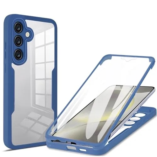 betterfon 360 Grad Hülle Kompatibel mit Samsung Galaxy S24 FE | Handyhülle mit eingebautem Displayschutz für Galaxy S24 FE | Blau