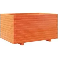 vidaXL Pflanzkübel Wachsbraun 90x60x49,5 cm aus massivem Kiefernholz