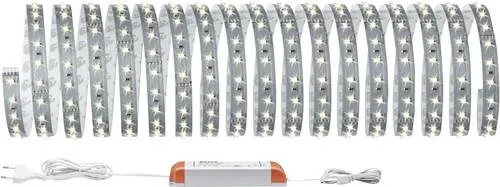Paulmann MaxLED 500 70829 LED-Streifen-Basisset 10m Warmweiß - LED-Lampen: Leistungsstarker 10m MaxLED-Streifen für gemütliches Raumlicht, ideal erweiterbar mit Fernbedienung. Perfekt für kreative Lichtgestaltungen!