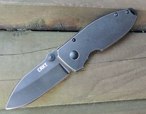 CRKT Squid Black Taschenmesser - Taschenmesser aus rostfreiem 8Cr13MoV Stahl mit einem robusten Metallgriff, ideal für Outdoor-Aktivitäten und den täglichen Gebrauch.