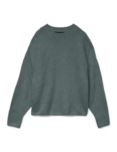 VERO MODA VMBOOM Strickpullover für Damen - Damen Pullover aus warmer Materialkombination, bestehend aus 53% recyceltem Polyester, ideal für kalte Tage und umweltfreundlich.