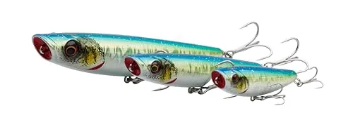 Savage Gear Pop Walker 2.0 - Salzwasser & Süßwasser Topwater Angelköder für Seebarsche, Hechte, Blaufische & Raubfische, Langer Wurf, eingebautes Rasseln, Ultra-scharfe Karabinerhaken Sardine 11,5 cm