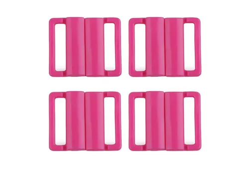 maDDma BH-Träger-Clips 4 Modische Bikini-Verschlüsse 25mm Kunststoff Dessous Haken BH-Zubehör, pink