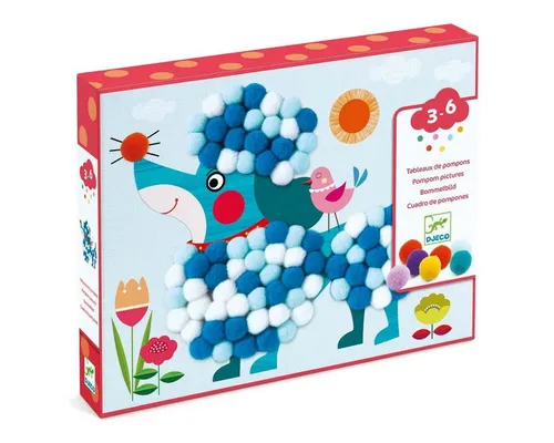 DJECO Kreativset Bastelpackung 3-6: Hunde Collage-Aktivität Kreativset