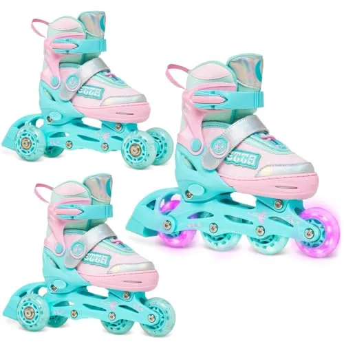 RAVEN 3in1 Inline Skates Triskates Rollschuhe Inliner für Kinder Mädchen verstellbar