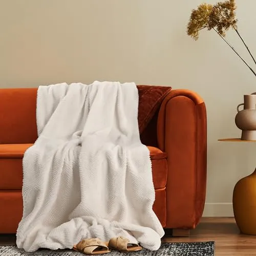 Paco Home Deko Wohnzimmer Decke Kuscheldecke Tagesdecke Waschbar Sofadecke Schlafzimmer Skandinavisch Boho Muster Weich, Farbe:Creme, Größe:150x200cm