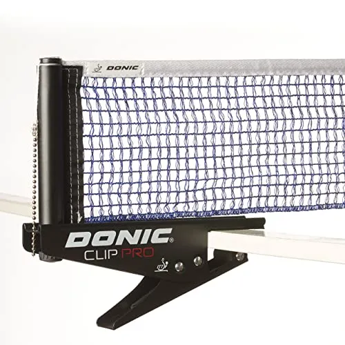 DONIC Clip Pro Tischtennis-Netz, schwarz-blau - ITTF zugelassene Netzgarnitur für professionelle Tischtennisspiele, ideal für Turniere und Training.