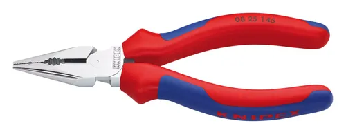 Knipex 08 25 145 Werkstatt Kombizange 145mm - Kombizange für präzises Arbeiten in engen Bereichen, mit hochübersetztem Kraftgelenk für leichtes Schneiden von Draht und stabilen Spitzen. Ideal für Handwerker und Heimwerker.
