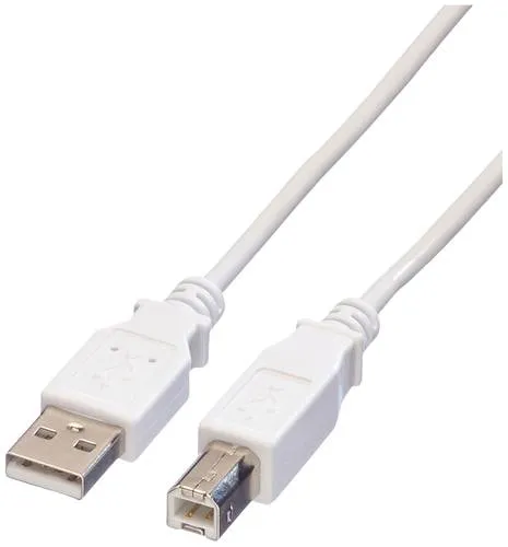Value USB-Kabel USB 2.0 USB-A Stecker, USB-B Stecker 3.00m Weiß Geschirmt 11.99.8831
