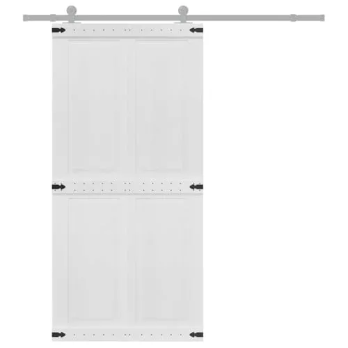 vidaXL Schiebetür Corona Weiß 100 x 210 cm aus Holzwerkstoff - Moderne Schiebetür aus langlebigem Holzwerkstoff, ideal für Schlafzimmer oder Küche. Platzsparendes Design mit einfachem Glemechanismus für mühelose Nutzung.