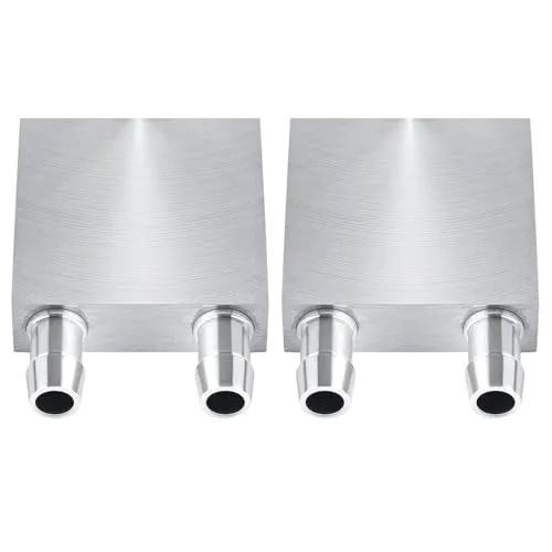 Wasserkühlerblock 40 x 40 mm, aus Aluminium, für Flüssigwasserkühler, Kühlkörper, silberfarben, für Kühlkörper von CPU-Kühlkörpern (2 Stück)