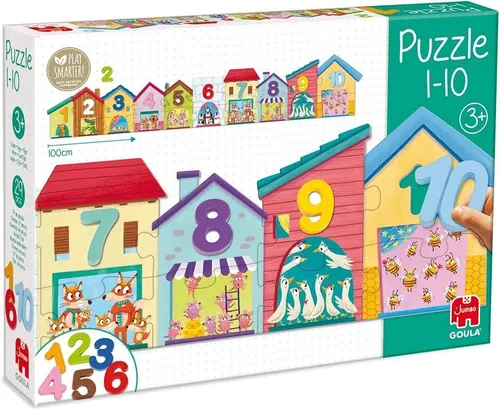 JUMBO / GOULA 55260 - BUNTES PUZZLE ZAHLEN 1-10 - HOLZ -  AB 3 JAHRE # NEU OVP