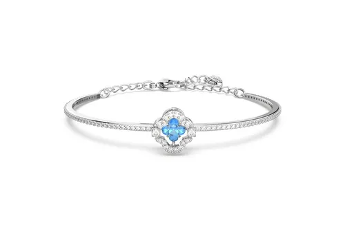 Swarovski Una Armband, Blau, One Size - Elegantes Damenarmband mit schwebendem Aquamarin-Kristall, perfekt für glamouröse Akzente und vielseitige Kombinationen.