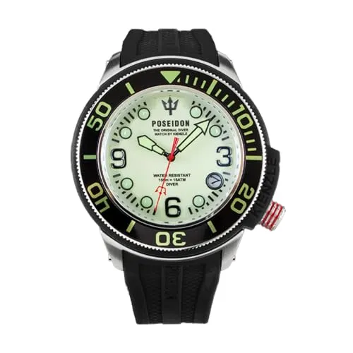 Kienzle POSEIDON 24 Full Lume – Moderne Armbanduhr - Stylische Armbanduhr mit 44,5 mm Edelstahlgehäuse und austauschbarem Silikonarmband. Ideal für den täglichen Gebrauch und sportliche Aktivitäten. Wasserdicht bis 15 ATM.